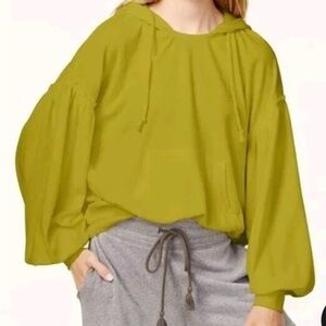 Free People  Hoodie Sweatshirt
Pullover Green Boho Grunge
Oversize Terrycloth